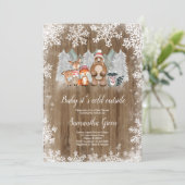 Rustikale Woodland Babydusche Einladung (Stehend Vorderseite)