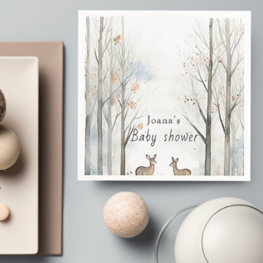 Rustikale Woodland Babydusche Serviette