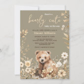 Rustikale Woodland Bären geschlechtsneutral Baby D Einladung (Vorderseite)