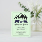 Rustikale Woodland Bear Baby-Dusche per Post Postkarte (Stehend Vorderseite)