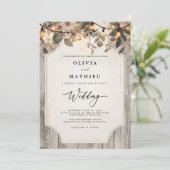 Rustikale Woodland Bloom Wedding Einladung (Stehend Vorderseite)