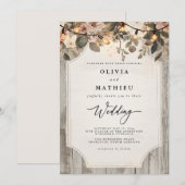 Rustikale Woodland Bloom Wedding Einladung (Vorne/Hinten)