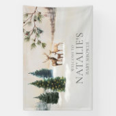 Rustikale Woodland Deer Baby Dusche Banner (Vertikal)