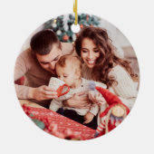 Rustikale Woodland-Familie mit Foto Keramik Ornament (Hinten)