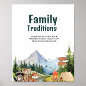 Rustikale Woodland Familie Traditionen Babydusche Poster (Vorne)