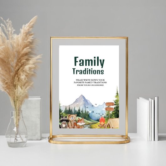 Rustikale Woodland Familie Traditionen Babydusche Poster