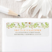 Rustikale Woodland Floral Rücksendeadressen-Aufkle (Insitu)