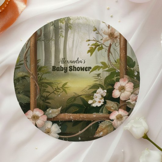 Rustikale Woodland Forest Baby Dusche Pappteller
