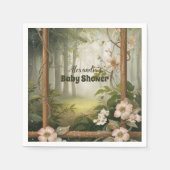 Rustikale Woodland Forest Baby Dusche Serviette (Vorderseite)