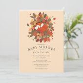 Rustikale Woodland Fox Cub Babydusche Sprinkle Einladung (Stehend Vorderseite)