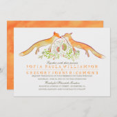 Rustikale Woodland Fox Hochzeitseinladungen Einladung (Vorne/Hinten)