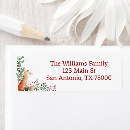 Rustikale Woodland Fox Holiday Rücksendeadresse (Insitu)