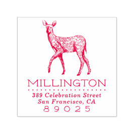 Rustikale Woodland Hirsche Familienname Rücksendea Permastempel