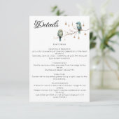 Rustikale Woodland Love Birds Romantische Hochzeit Begleitkarte (Stehend Vorderseite)