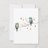 Rustikale Woodland Love Birds Romantische Hochzeit Dankeskarte (Rückseite)