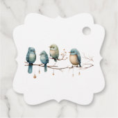 Rustikale Woodland Love Birds Romantische Hochzeit Geschenkanhänger (Rückseite)