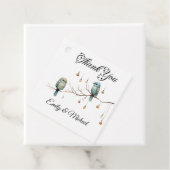 Rustikale Woodland Love Birds Romantische Hochzeit Geschenkanhänger (Beispiel)