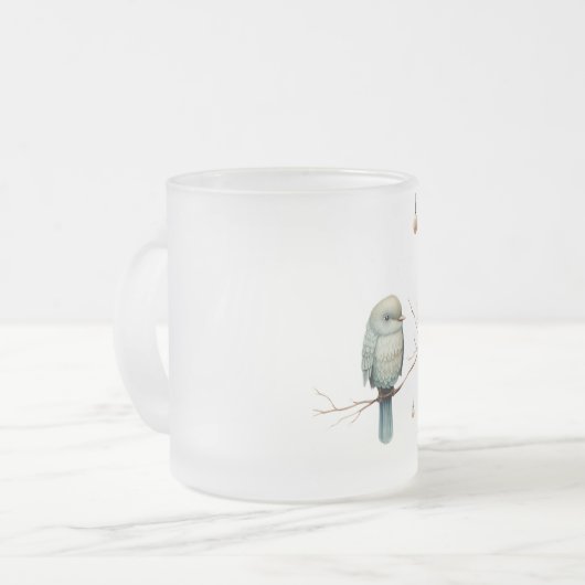 Rustikale Woodland Love Birds Romantische Hochzeit Mattglastasse (Vorderseite Links)