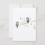 Rustikale Woodland Love Birds Romantische Hochzeit RSVP Karte (Rückseite)