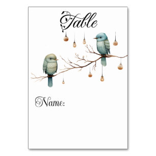 Rustikale Woodland Love Birds Romantische Hochzeit Tischnummer