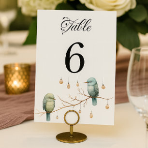 Rustikale Woodland Love Birds Romantische Hochzeit Tischnummer