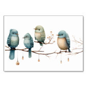 Rustikale Woodland Love Birds Romantische Hochzeit Tischnummer (Rückseite)