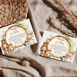 Rustikale Woodland Tiere buchen Babydusche E Begleitkarte