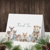 Rustikale Woodland-Tiere Winter Baby-Dusche Dankeskarte