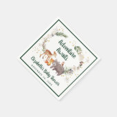 Rustikale Woodland-Tiere Winter Baby-Dusche Serviette (Ecke)
