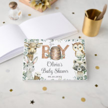 Rustikale Woodlandtiere Grünpflanzen Kinderdusche