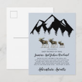 Rustikale Woodlandtiere Kinderdusche Einladungspostkarte (Vorne/Hinten)