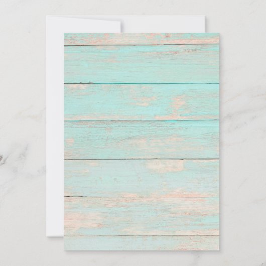 Rustikale Woods Turquoise Floral Engagement Party Einladung (Rückseite)