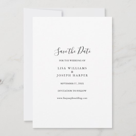 Rustikale Woodschrift Save The Date (Rückseite)