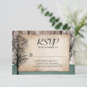 Rustikale Woodsy Deer Wedding RSVP-Karten RSVP Karte (Stehend Vorderseite)
