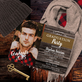 Rustikale Woodsy-Foto-Graduierungspartei Magnet