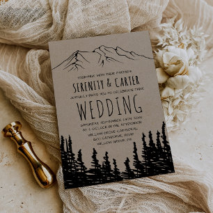 Rustikale Woodsy-Hochzeit Einladung