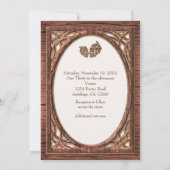 Rustikale Woodsy Pine Cone & Tree 2 Tone Einladung (Rückseite)