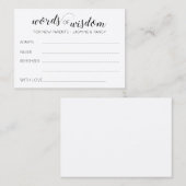 Rustikale Worte der Weisheit Neue Eltern Ratschläg Platzkarte (Vorne/Hinten)