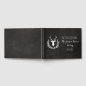 Rustikale Wraath Deer Chalkboard Hochzeit Gästebuch (Voll)
