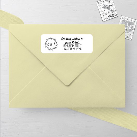 Rustikale Wreath Wedding Rücksendeadresse