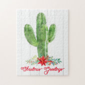 Rustikale Wüste Kaktus Weihnachtsfeiertag Puzzle (Vertikal)