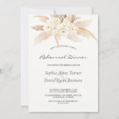 Rustikale Wüste Rose Pampas Grass Probe Abendessen Einladung (Vorderseite)