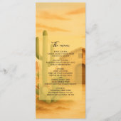 Rustikale Wüste Südwest Terracotta Wedding Programm (Vorderseite)