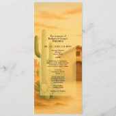 Rustikale Wüste Südwest Terracotta Wedding Programm (Rückseite)