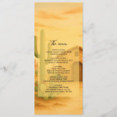 Rustikale Wüste Südwesten Terracotta Hochzeitsesse Programm (Vorderseite)