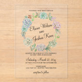 Rustikale Wüste, Sukkulente Kleider Einladung (Vorderseite)