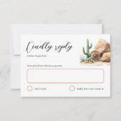 Rustikale Wüstenpilz Western Wedding RSVP Karte (Vorderseite)