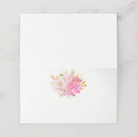 Rustikale Wüstensukkulente Boho Platzkarte (Außenseite Aufgefaltet)