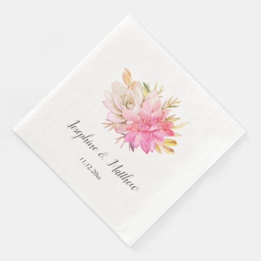 Rustikale Wüstensukkulente Hochzeiten von Napkins Serviette (Ecke)