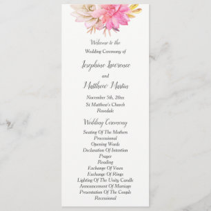 Rustikale Wüstensukkulente Hochzeitsprogramme Programm